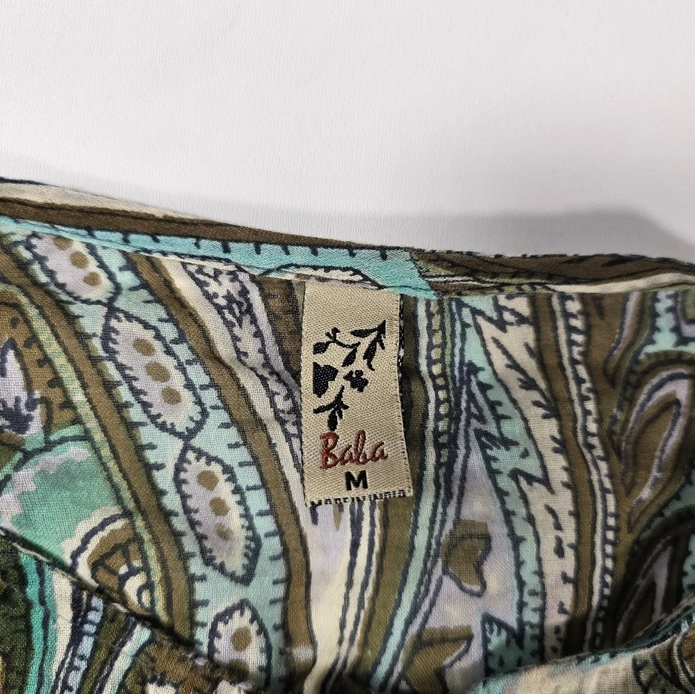Baba Floral Tunic Paisley Lightweight Popover EUC Career Casual Teacher Office